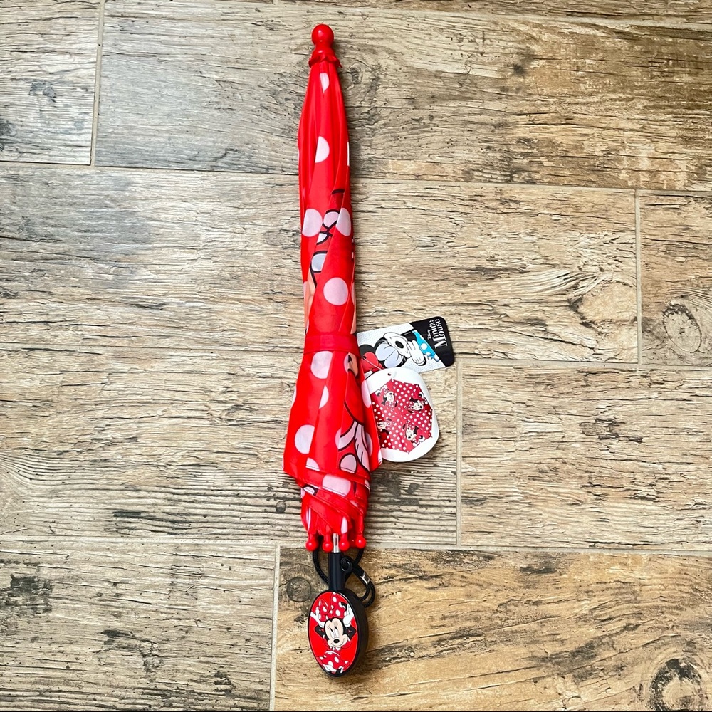 Disney Kid's Minnie Mouse Stick Umbrella with Clamshell Handle